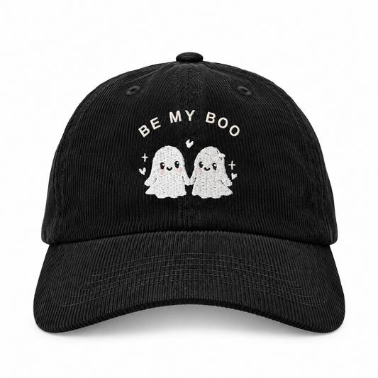 Be My Boo Ghost Hat – Embroidered Halloween Corduroy Cap