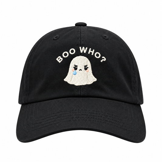 Boo Who? Ghost Hat – Cute Embroidered Halloween Dad Cap