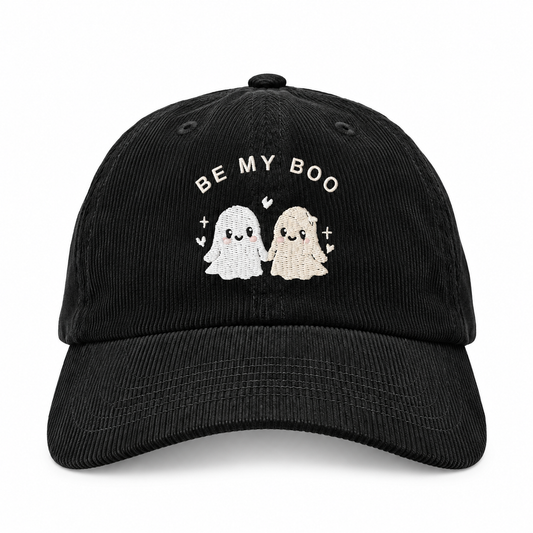 Be My Boo Ghost Hat – Embroidered Halloween Corduroy Cap